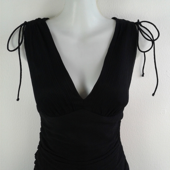 Express Black Silk Dress Fit & Flare Lined 4 - Picture 2 of 8